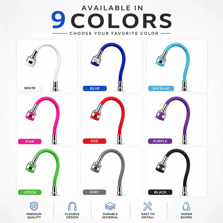 360° Bendable Silicone Tap Extension Faucet Nozzle – Soft & Shower water